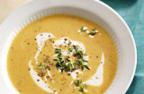 Carrot Tofu Soup with Dill