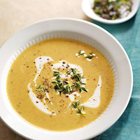 Carrot Tofu Soup with Dill