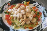 Summer and Spring Recipe: Easy Garlic and Vegetable Scallops