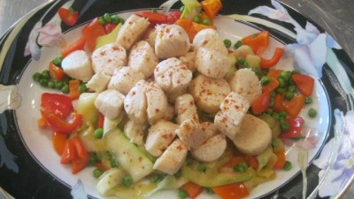 Summer and Spring Recipe: Easy Garlic and Vegetable Scallops