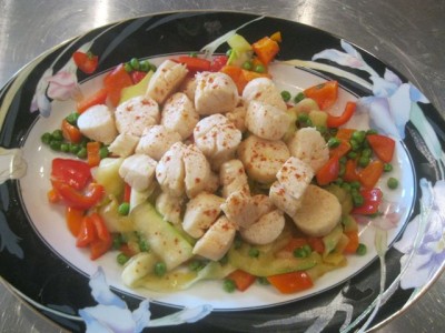 Summer and Spring Recipe: Easy Garlic and Vegetable Scallops